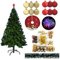 Árvore De Natal Verde 540 Galhos 1,80m Pisca Pisca Led 110v 78 Enfeites Decorada