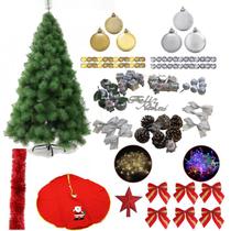 Árvore De Natal Verde Cheia 1,20m 170 Galhos 91 Itens Pisca Pisca Led 110v