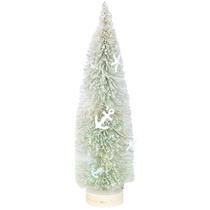 Árvore de Natal verde com decoração temática marinha, fio de fada e base de madeira Grillo 36 cm Árvore de Natal verde com decoração temática marinha, fio de fada e base de madeira Grillo 36 cm