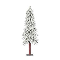Árvore de Natal Vickerman Flocked Alpine de 1,2 m com tronco de madeira Árvore de Natal Vickerman Flocked Alpine de 1,2 m com tronco de madeira