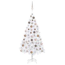 Árvore de Natal vidaXL 150 LEDs de 1,5 m com conjunto de bolas de ouro rosa Árvore de Natal vidaXL 150 LEDs de 1,5 m com conjunto de bolas de ouro rosa