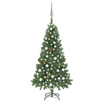 Árvore de Natal vidaXL artificial pré-iluminada com pinhas 150 LEDs