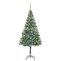 Árvore de Natal vidaXL artificial pré-iluminada de 1,8 m com luzes LED
