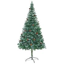 Árvore de Natal vidaXL Green Artificial 2,1 m com pinhas e 910 galhos