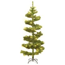 Árvore de Natal vidaXL Swirl 180 cm com suporte em PVC verde com LED