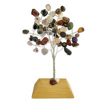Arvore De Pedra Misto Suporte de Madeira Pedra Natural 17cm Decoração Feng Shui