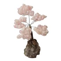 Árvore De Pedra Natural Quartzo Rosa Rolada Presentes