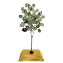 Arvore De Pedra Quartzo Verde Suporte de Madeira Pedra Natural 17cm Decoração Feng Shui