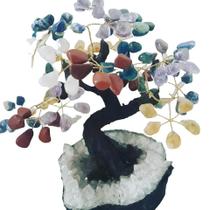 Árvore de Pedra SODALITA - 24 galhos, 120 pedras - 18 cm - Brazilgems