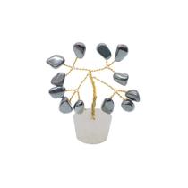 Árvore de Pedras Hematita Base Cristais 7cm Vitalidade