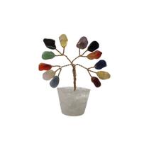 Árvore de Pedras Mistas Base Cristais 7cm