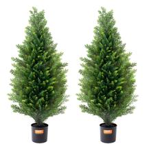 Árvore de topiaria artificial VEVOR Cedar 36 cm com folhas extras, 2 unidades