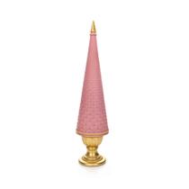 Árvore Decorativa de Natal em Resina Rosa e Dourado 24x6 cm - D'Rossi