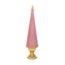 Árvore Decorativa de Natal em Resina Rosa e Dourado 34X8 cm - D'Rossi