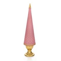 Árvore Decorativa de Natal em Resina Rosa e Dourado 45x11 cm - D'Rossi