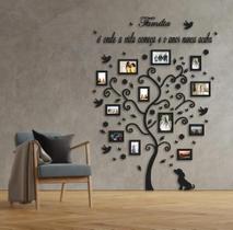 Árvore Genealógica 12 Porta Retratos - MDF 3MM / TAMANHO P PRETA