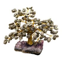Árvore Grande Pedra Pirita Base Drusa Ametista Prosperidade