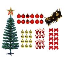 Arvore Natal 90cm 90 Galho Verde Decorada com 50 enfeites
