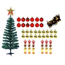 Arvore Natal 90cm 90 Galho Verde Decorada com 54 enfeites
