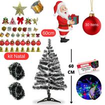 Árvore Natal 90cm Decorada Completa Enfeites Com Pisca 10mt Led