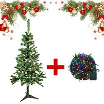 Árvore Natal 90cm + Pisca Pisca Led 100 Lapadas Kit Natal