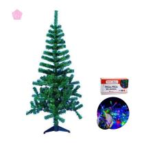 Árvore Natal 90cm Tradicional Verde 70 Galhos KIT com Led