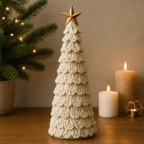 Árvore Natal Decorativa Branca Estrela Enfeite Perfeitas para Mesa ou Escritório 44cm Luxo Pequena