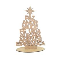 Árvore Natal Dizeres C/Base N1 35cm - MDF Madeira