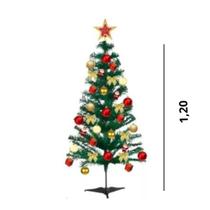 Arvore Natal Grande Decorada Completa 120 Cm Pisca Pisca e 50 Enfeites - NATALKASA