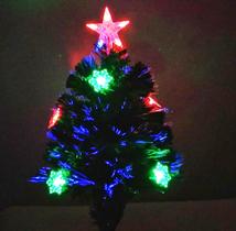 Árvore Natal Leds E Fibra Óptica em Cores Piscantes 60cm Bivolt - Wincy