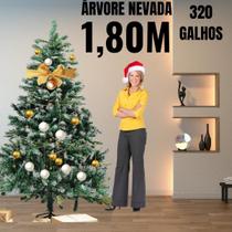 Árvore Natal Nevada Grande1,80M Verde 320 Galhos Nevada - Mandacaru