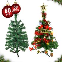 Arvore Natal Pequena de Mesa 60cm 50 Galhos Pinheiro Mini