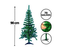 Árvore Natal Pequena Pinheiro 90 Galhos Verde 90cm Decoração