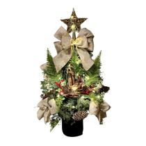 Árvore Natal Presépio 70x35cm Decorada Exclusiva - Inigual