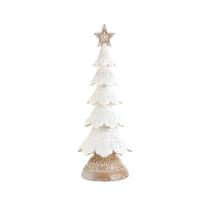 Arvore natal resina branco dourado 37x12cm florarte