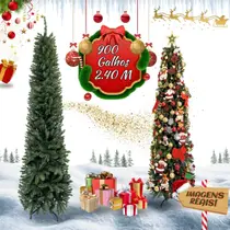 Árvore Natal Slim Pinheiro Tradicional Luxo Decoração 1.5m, 1.8m, 2.1m ou 2.4m 900 Galhos LuvinCo