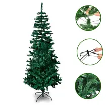 Árvore Natal Verde 1,50m Silvestre Artificial Tradicional 420 Galhos c/ Base Metálica Estável Montagem Fácil Média Resistente Enfeite Natalino