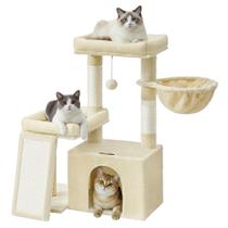 Árvore para Gatos Feandrea 86 cm de Altura com Postes para Arranhar e Rampa Árvore para Gatos Feandrea 86 cm de Altura com Postes para Arranhar e Rampa