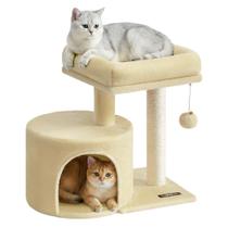 Árvore para Gatos Feandrea Pequena Bege Areia em Pelúcia 47x32x47 cm Árvore para Gatos Feandrea Pequena Bege Areia em Pelúcia 47x32x47 cm