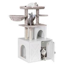 Árvore para Gatos Snughome 60x50x120 cm Casa Branca e Caixa de Areia Árvore para Gatos Snughome 60x50x120 cm Casa Branca e Caixa de Areia
