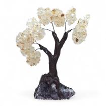 Árvore Pedra Natural Citrino com Base Drusa Ametista 17 cm