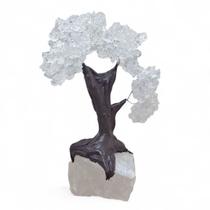 Árvore Pedra Natural Cristal com Base Drusa de Cristal 13 cm