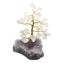 Árvore Pedra Natural Cristal com Base Em Drusa Ametista 10cm - Mandala