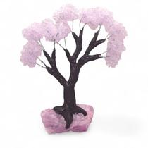 Árvore Pedra Natural de Quartzo Rosa Base Drusa Quartzo 26cm