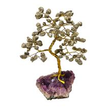 Árvore Pedra Pirita, Base Drusa De Ametista - 16cm