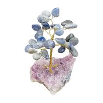 Árvore Pedra Quartzo Azul, Base Drusa Ametista Árvore Pedra Quartzo Azul, Base Drusa Ametista
