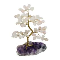 Árvore Pedra Quartzo Rosa, Base Drusa De Ametista - 16cm Árvore Pedra Quartzo Rosa, Base Drusa De Ametista - 16cm