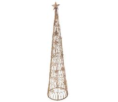 Árvore Pinheiro Aramado Cone Iluminado Champagne Luxo 15 Lâmpadas 50cm - Magizi