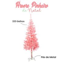 Arvore Pinheiro de Natal 1,80 Metros e 320 galhos Rosa