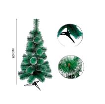 Árvore Pinheiro De Natal Cor Verde Com Neve 60cm 35 Galhos A0606M